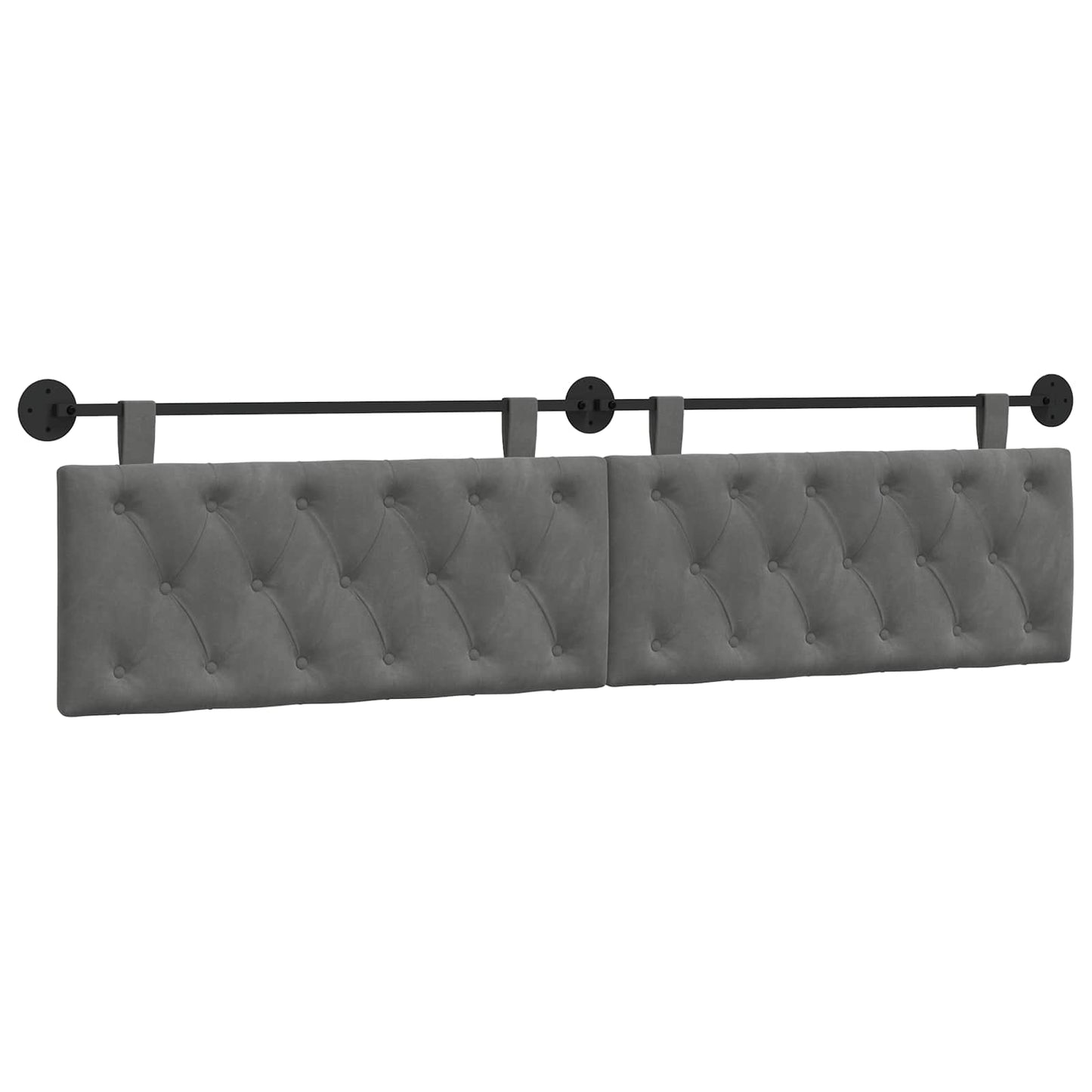 Hangend Hoofdeinde Donkergrijs 210 x 55 x 7 cm Fluweel