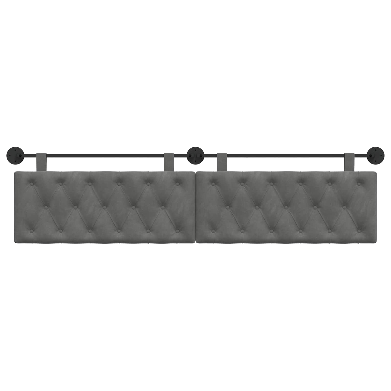 Hangend Hoofdeinde Donkergrijs 210 x 55 x 7 cm Fluweel