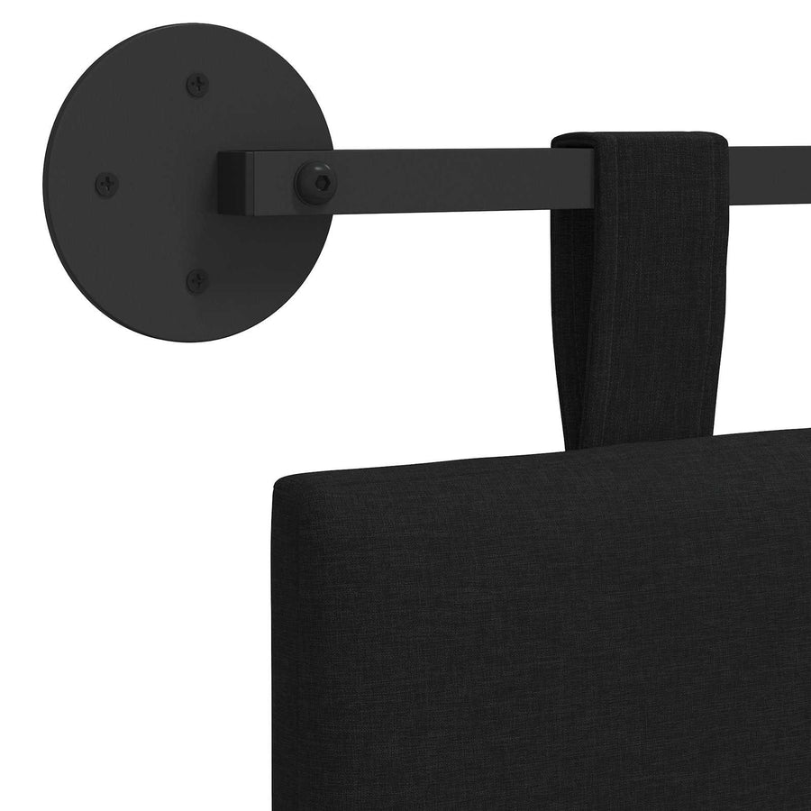 Hangend Hoofdeinde Wandgemonteerd Zwart 150 x 55 x 5 cm Stof
