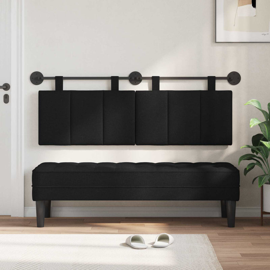 Hangend Hoofdeinde Wandgemonteerd Zwart 150 x 55 x 5 cm Stof
