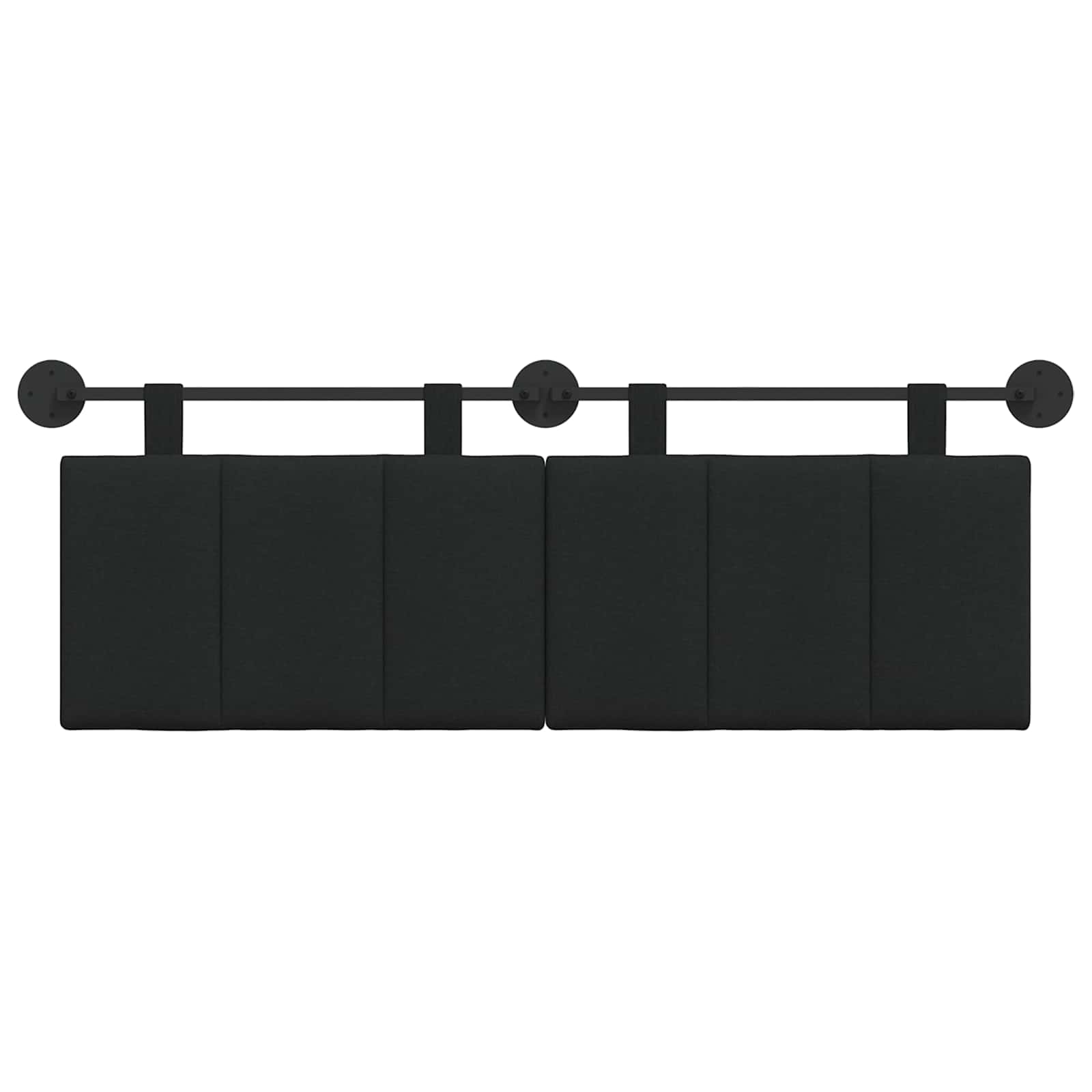 Hangend Hoofdeinde Wandgemonteerd Zwart 150 x 55 x 5 cm Stof