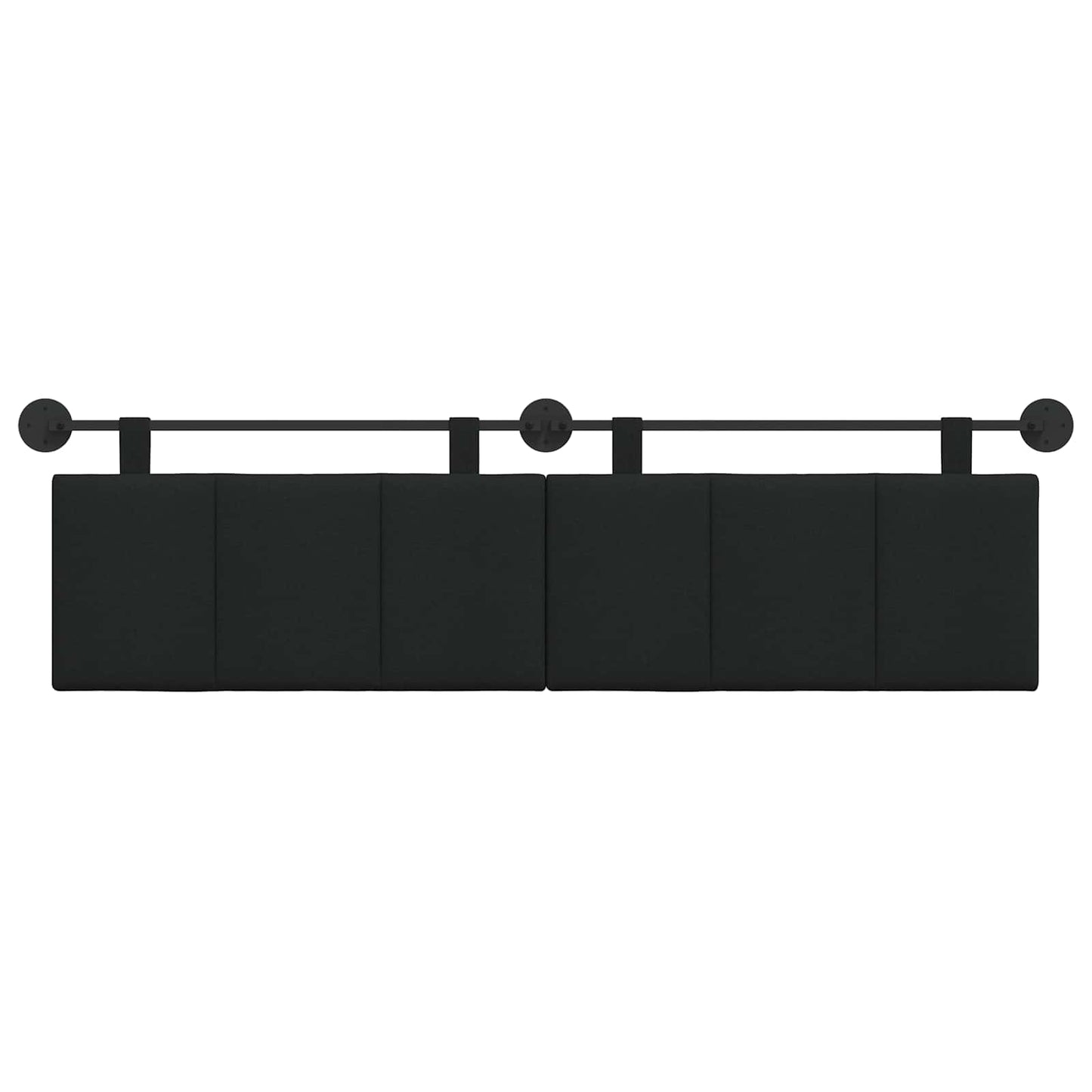 Hangend Hoofdeinde Wandgemonteerd Zwart 190 x 55 x 5 cm Stof