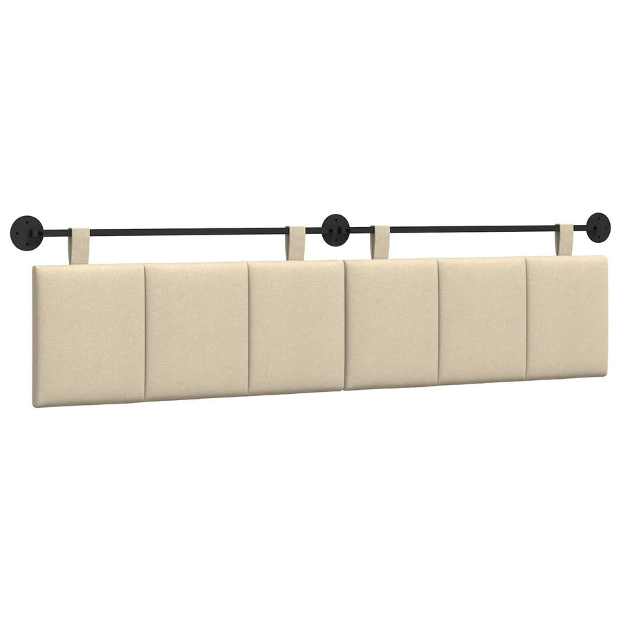 Hangend Hoofdeinde Wandgemonteerd Crème 210 x 55 x 5 cm Stof
