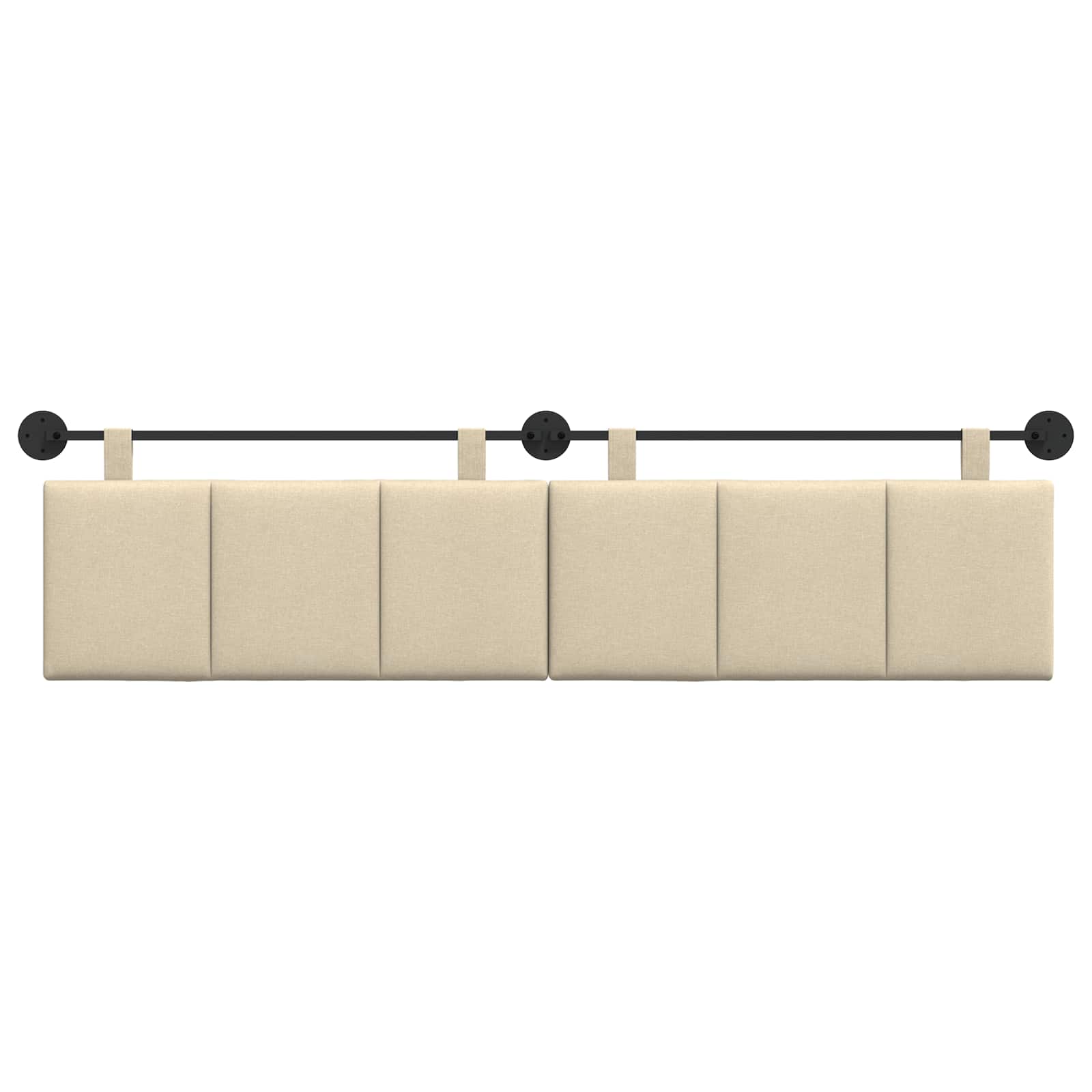 Hangend Hoofdeinde Wandgemonteerd Crème 210 x 55 x 5 cm Stof