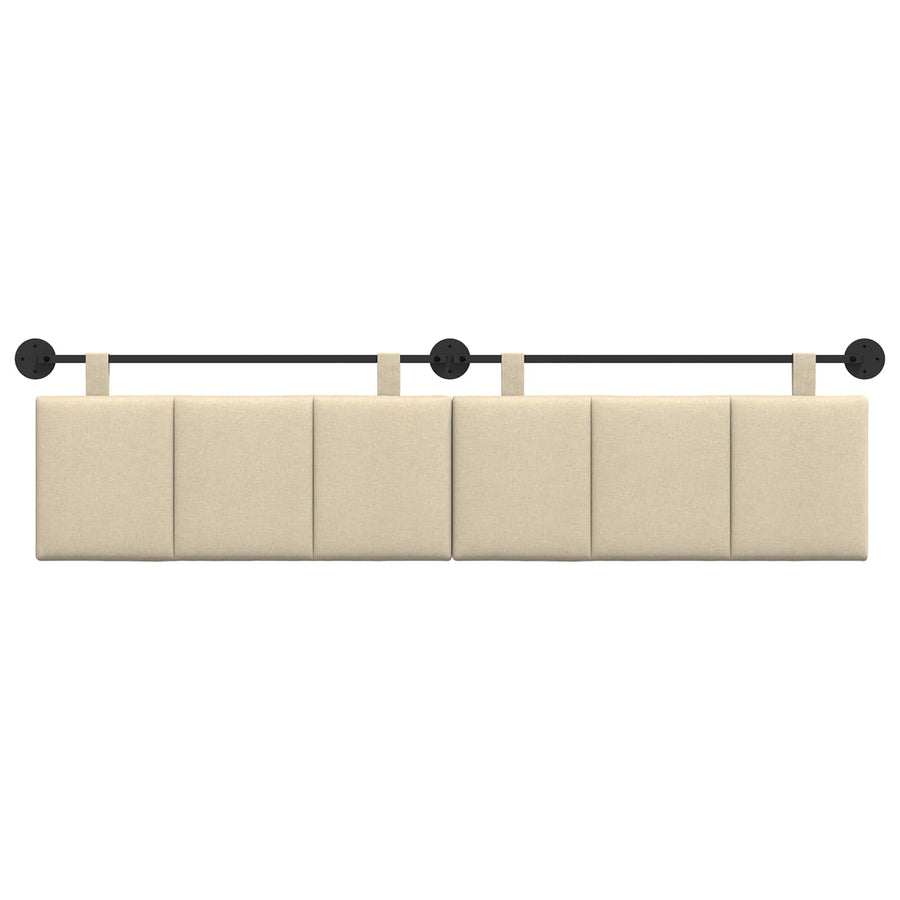 Hangend Hoofdeinde Wandgemonteerd Crème 210 x 55 x 5 cm Stof