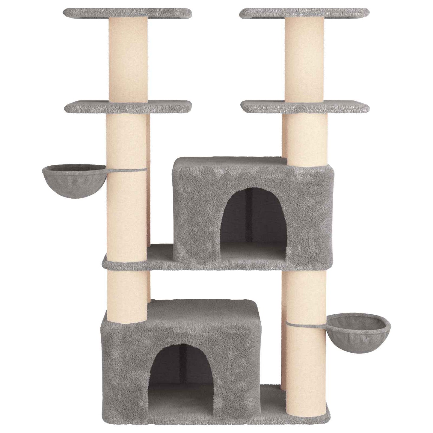 Kattenboom met sisal krabpalen 2 st Lichtgrijs 147 cm