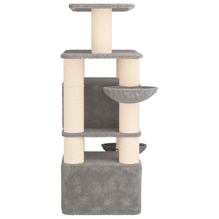 Kattenboom met sisal krabpalen 2 st Lichtgrijs 147 cm
