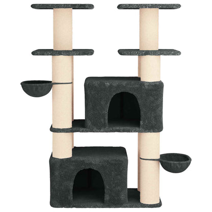 Kattenboom met sisal krabpalen 2 st Donkergrijs 147 cm