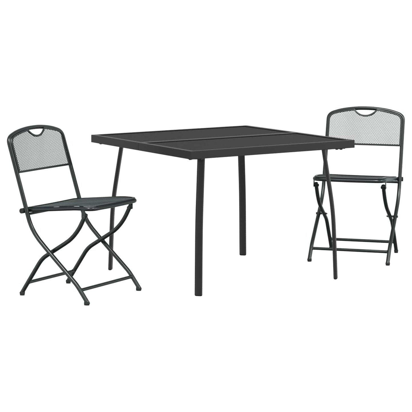 Buitenmeubelset 3 pcs Antracietkleurig Ijzer en Staal
