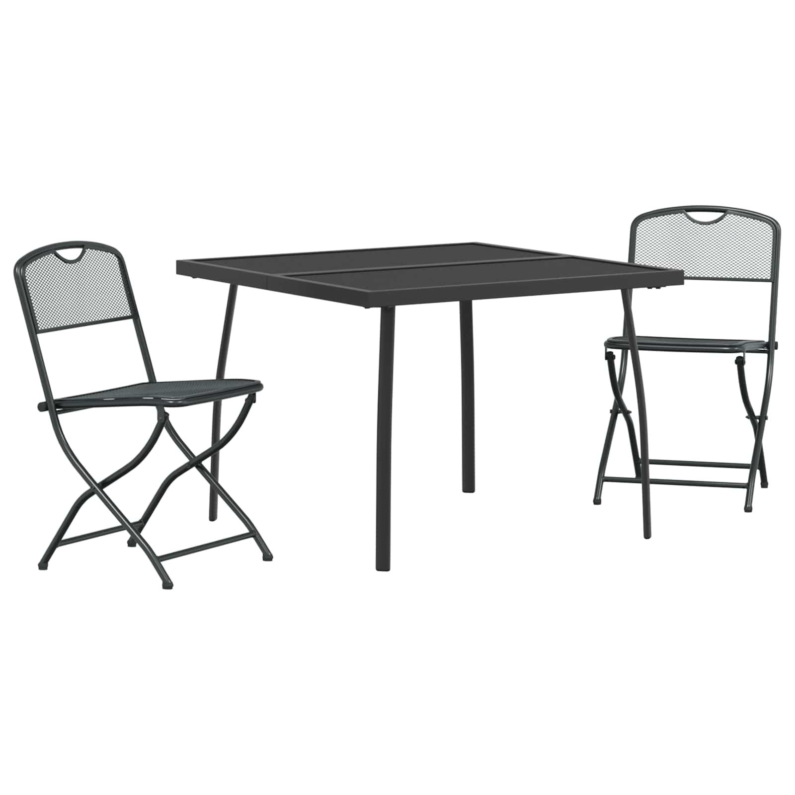 Buitenmeubelset 3 pcs Antracietkleurig Ijzer en Staal