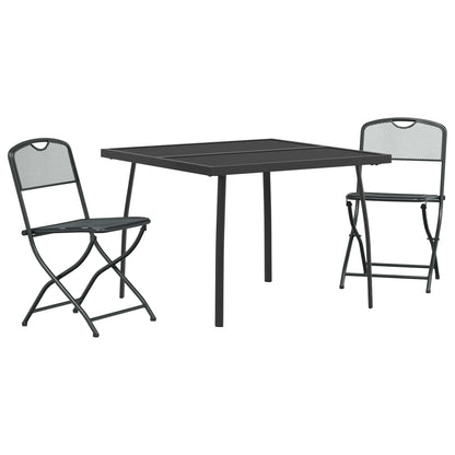 Buitenmeubelset 3 pcs Antracietkleurig Ijzer en Staal