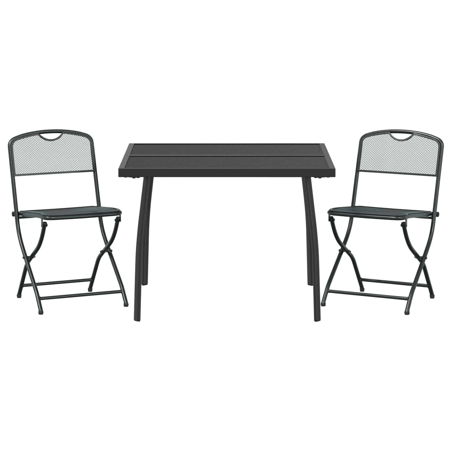 Buitenmeubelset 3 pcs Antracietkleurig Ijzer en Staal