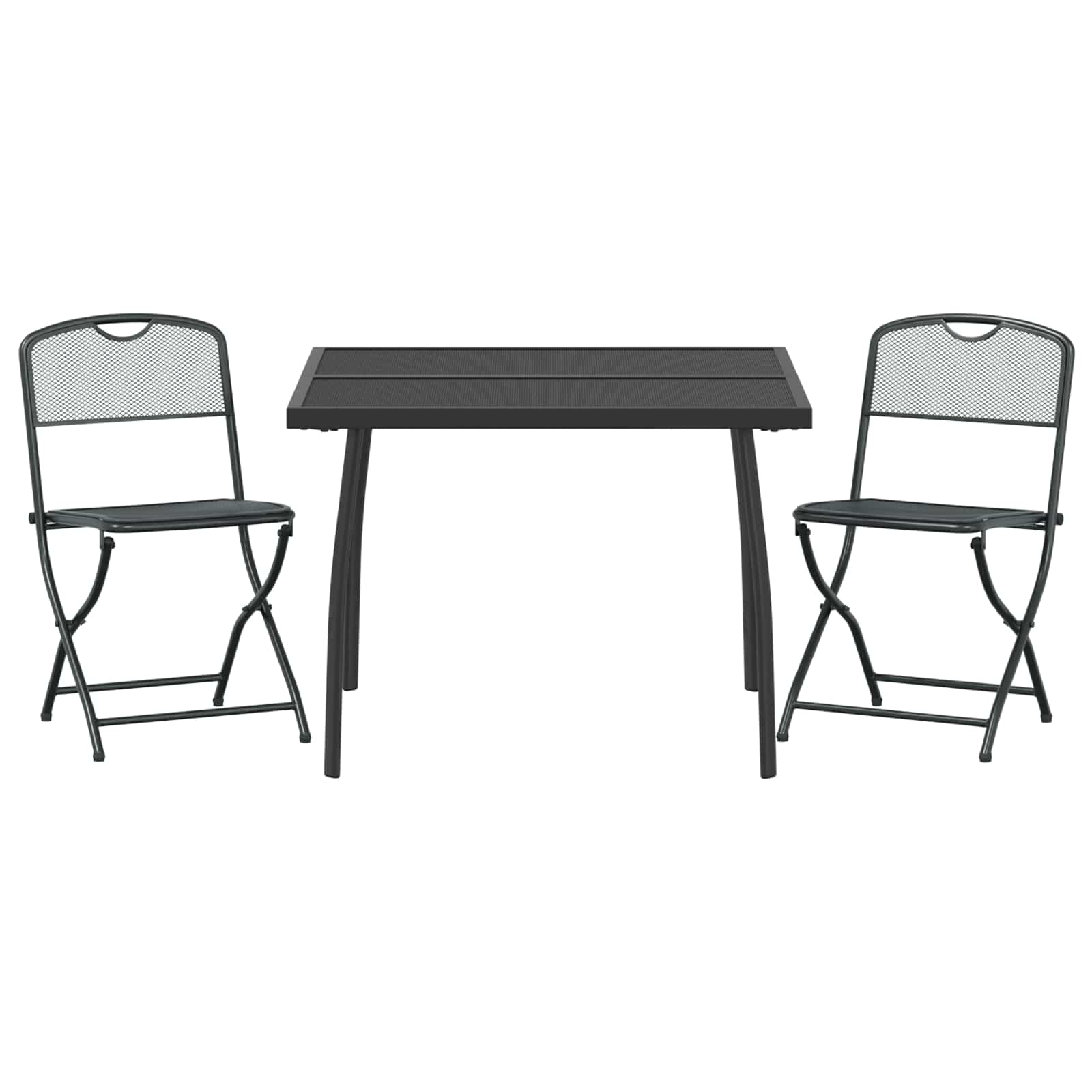 Buitenmeubelset 3 pcs Antracietkleurig Ijzer en Staal