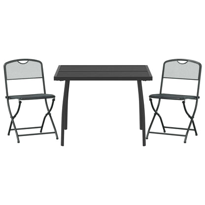 Buitenmeubelset 3 pcs Antracietkleurig Ijzer en Staal