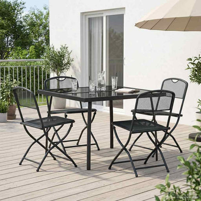 Buitenmeubelset 5 pcs Antracietkleurig Ijzer en Staal