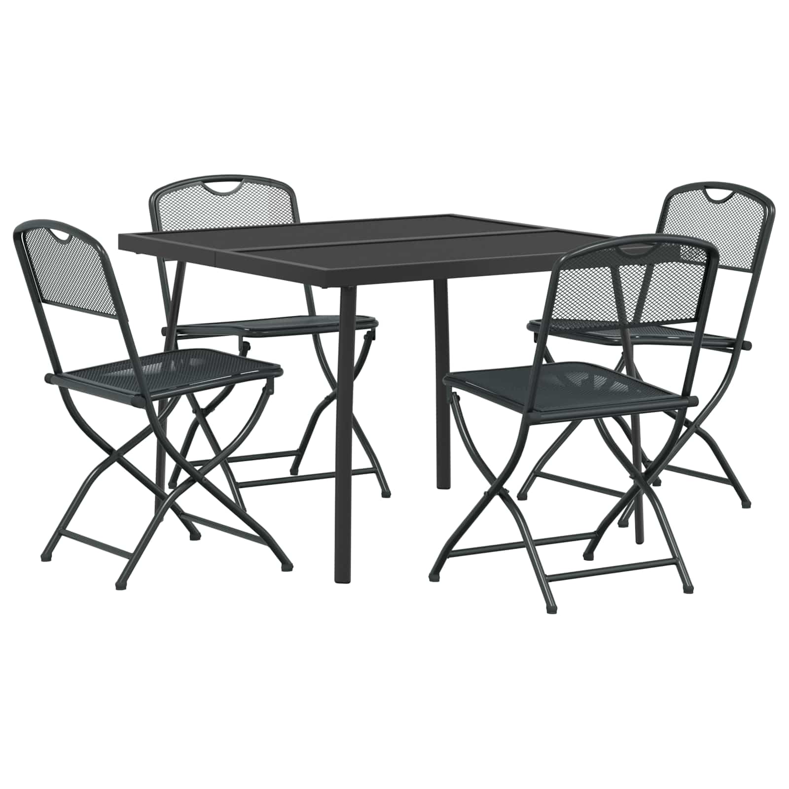 Buitenmeubelset 5 pcs Antracietkleurig Ijzer en Staal