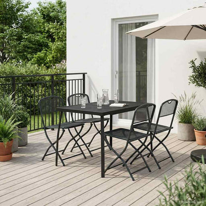 Buitenmeubelset 5 pcs Antracietkleurig Ijzer en Staal