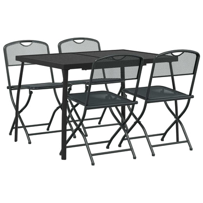 Buitenmeubelset 5 pcs Antracietkleurig Ijzer en Staal