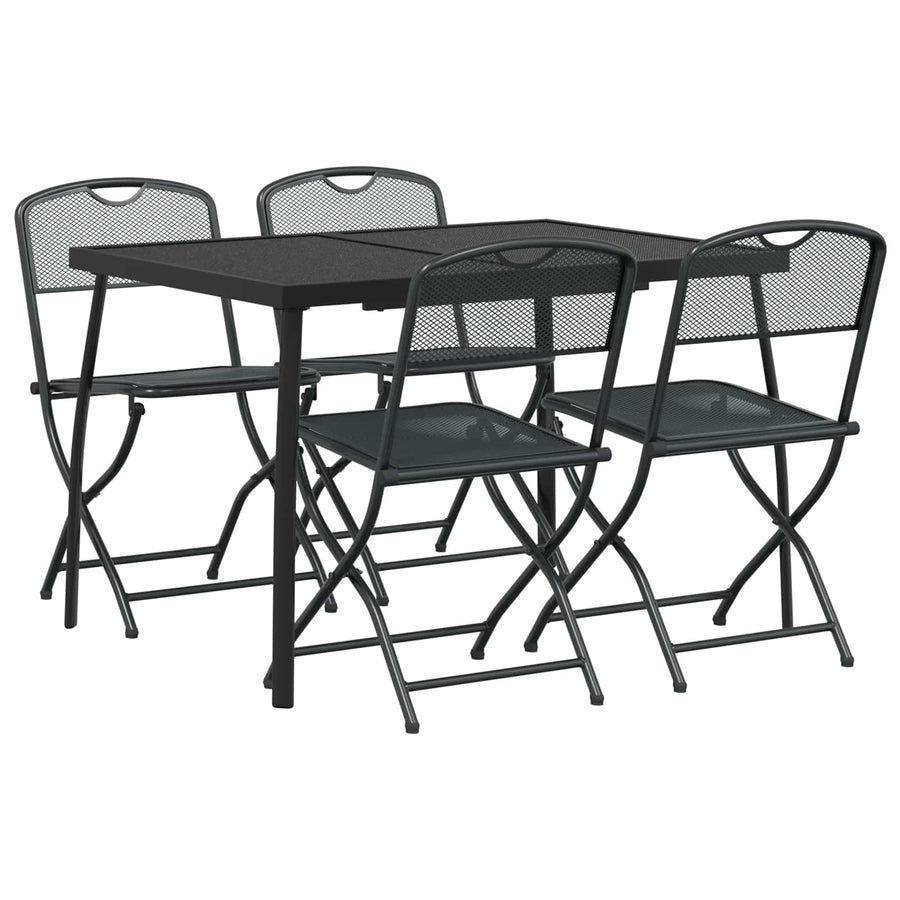 Buitenmeubelset 5 pcs Antracietkleurig Ijzer en Staal