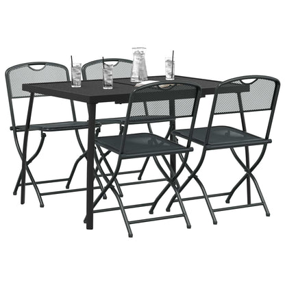 Buitenmeubelset 5 pcs Antracietkleurig Ijzer en Staal