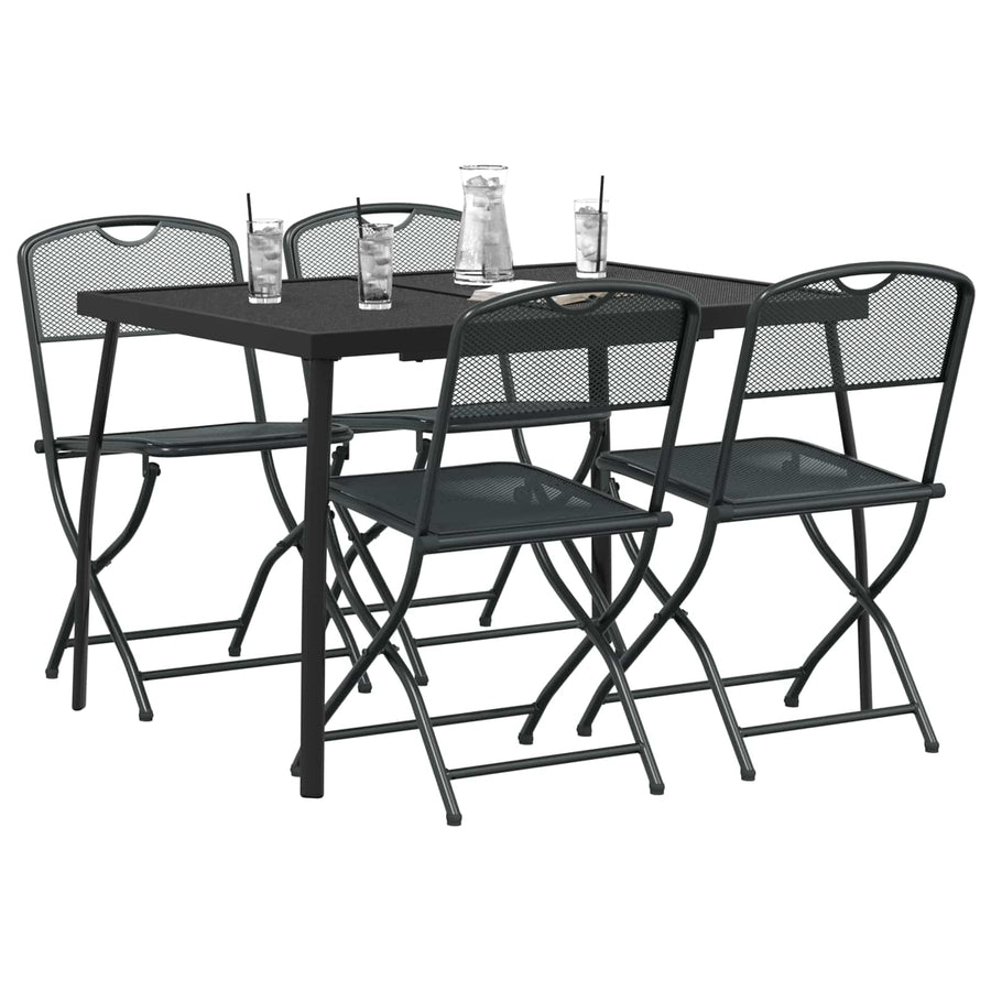 Buitenmeubelset 5 pcs Antracietkleurig Ijzer en Staal