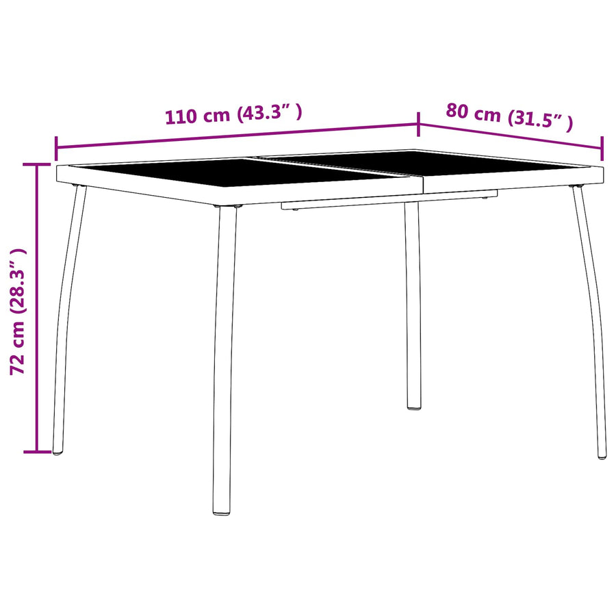Buitenmeubelset 5 pcs Antracietkleurig Ijzer en Staal