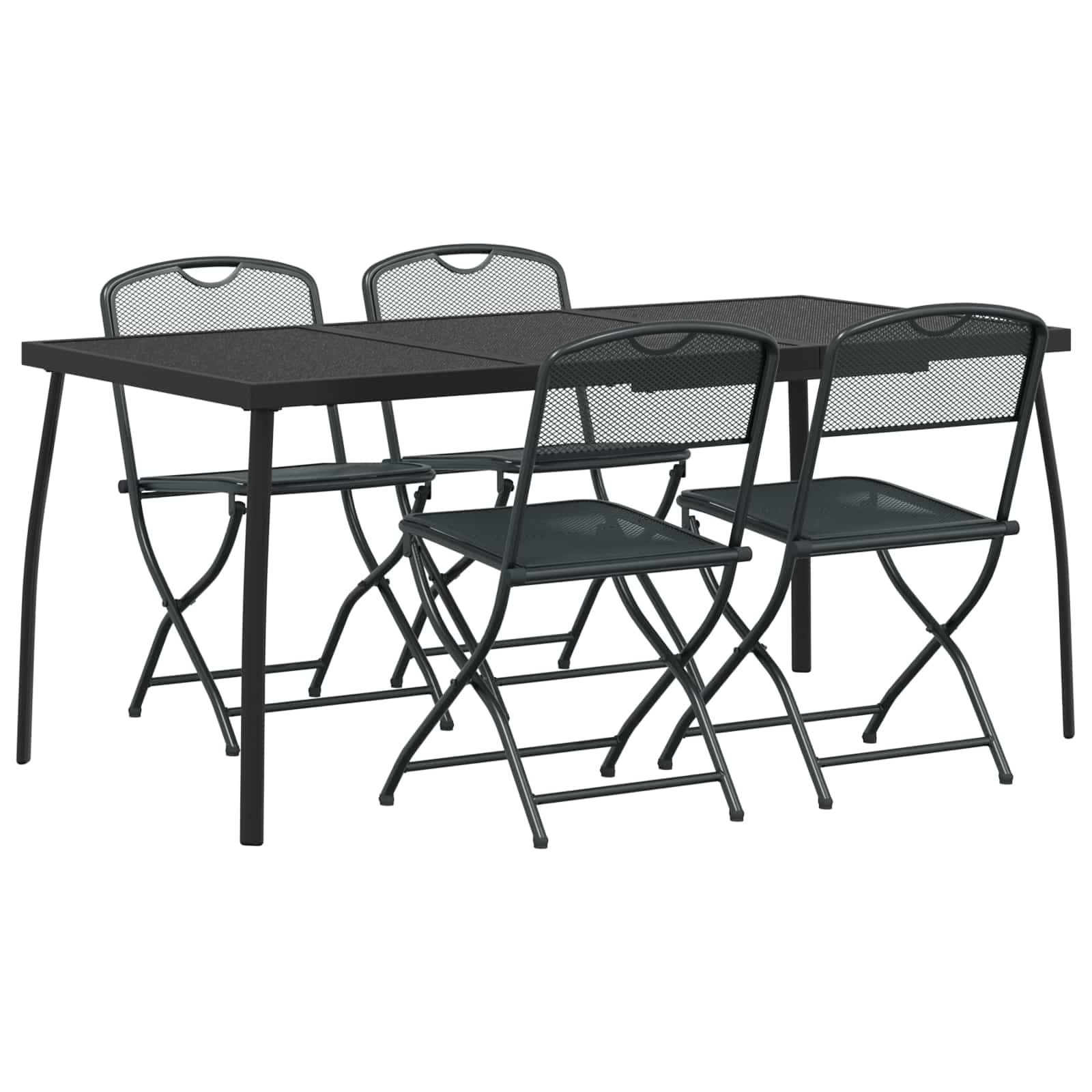 Buitenmeubelset 5 pcs Antracietkleurig Ijzer en Staal