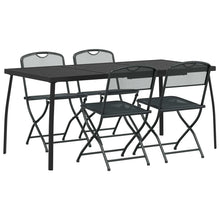 Buitenmeubelset 5 pcs Antracietkleurig Ijzer en Staal