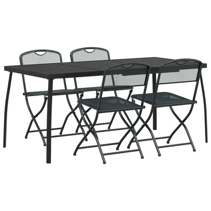 Buitenmeubelset 5 pcs Antracietkleurig Ijzer en Staal