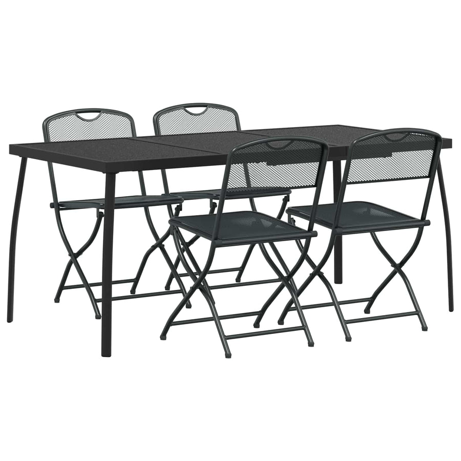 Buitenmeubelset 5 pcs Antracietkleurig Ijzer en Staal
