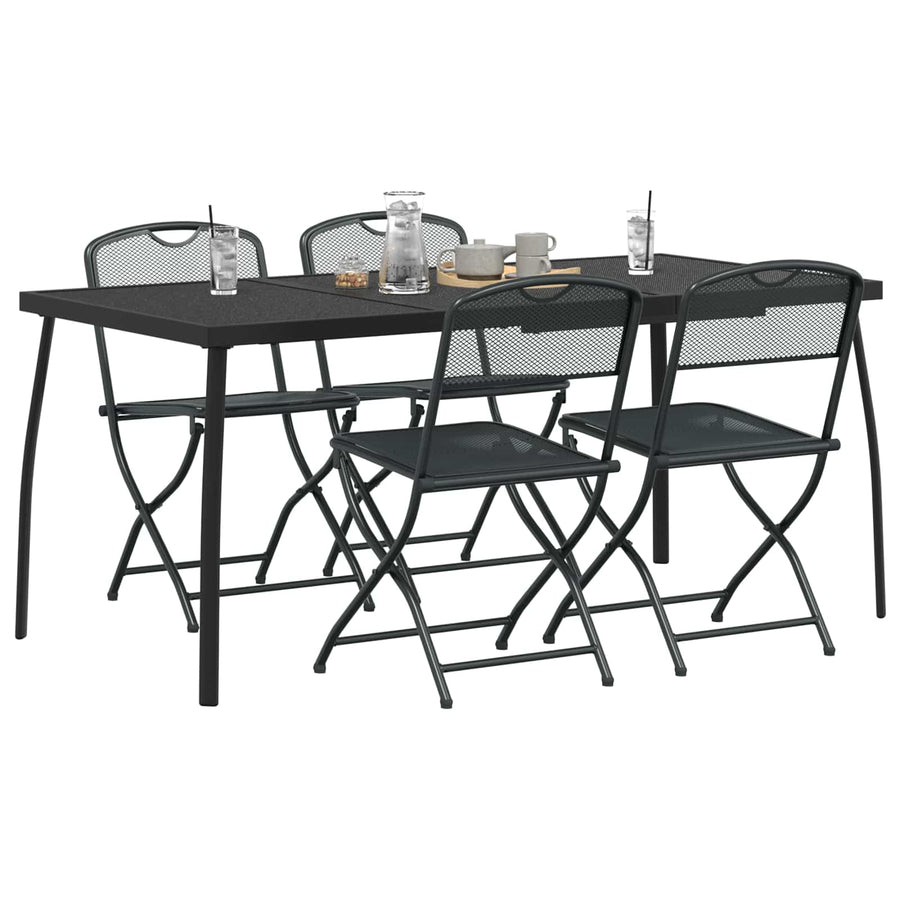 Buitenmeubelset 5 pcs Antracietkleurig Ijzer en Staal