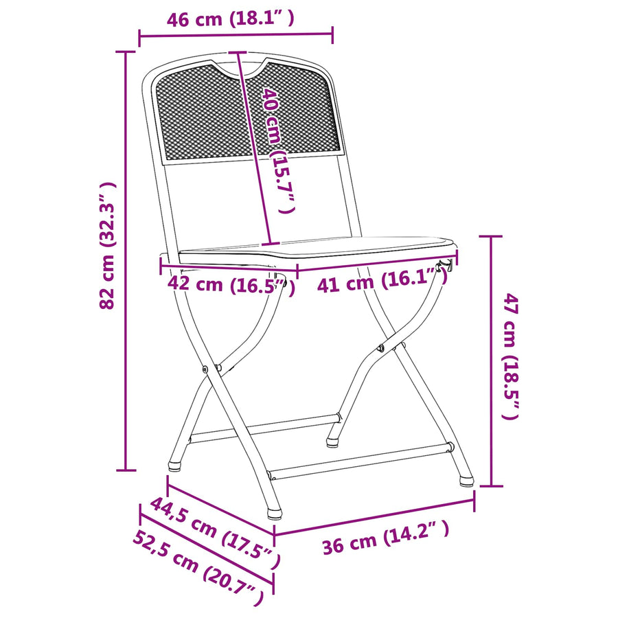 Buitenmeubelset 5 pcs Antracietkleurig Ijzer en Staal