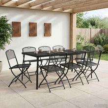 Buitenmeubelset 7 pcs Antracietkleurig Ijzer en Staal