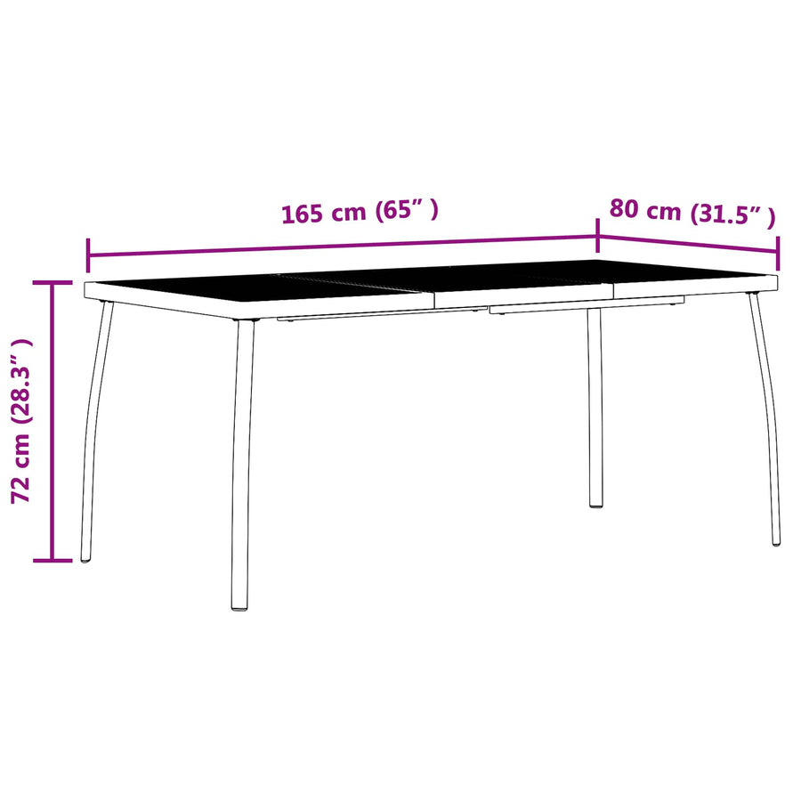 Buitenmeubelset 7 pcs Antracietkleurig Ijzer en Staal