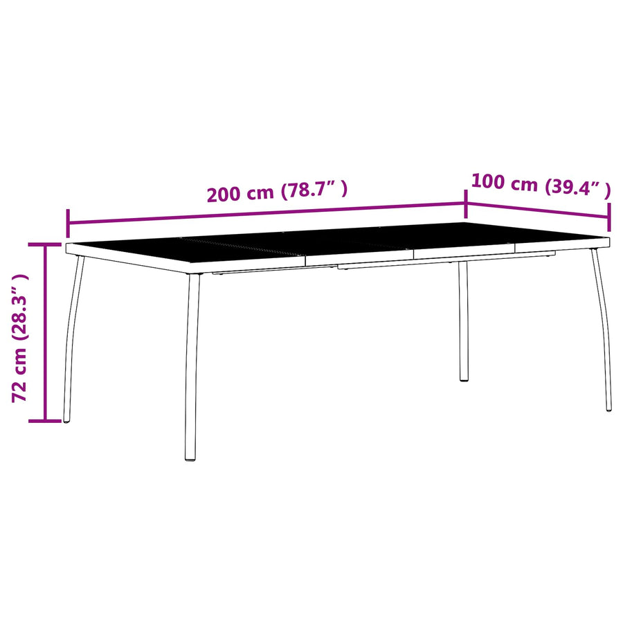 Buitenmeubelset 7 pcs Antracietkleurig Ijzer en Staal
