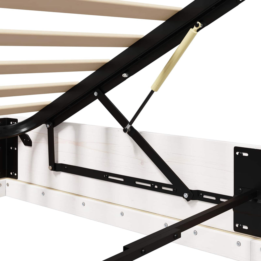 Ottoman Bedframe Wit 90 x 190 cm Massief grenenhout