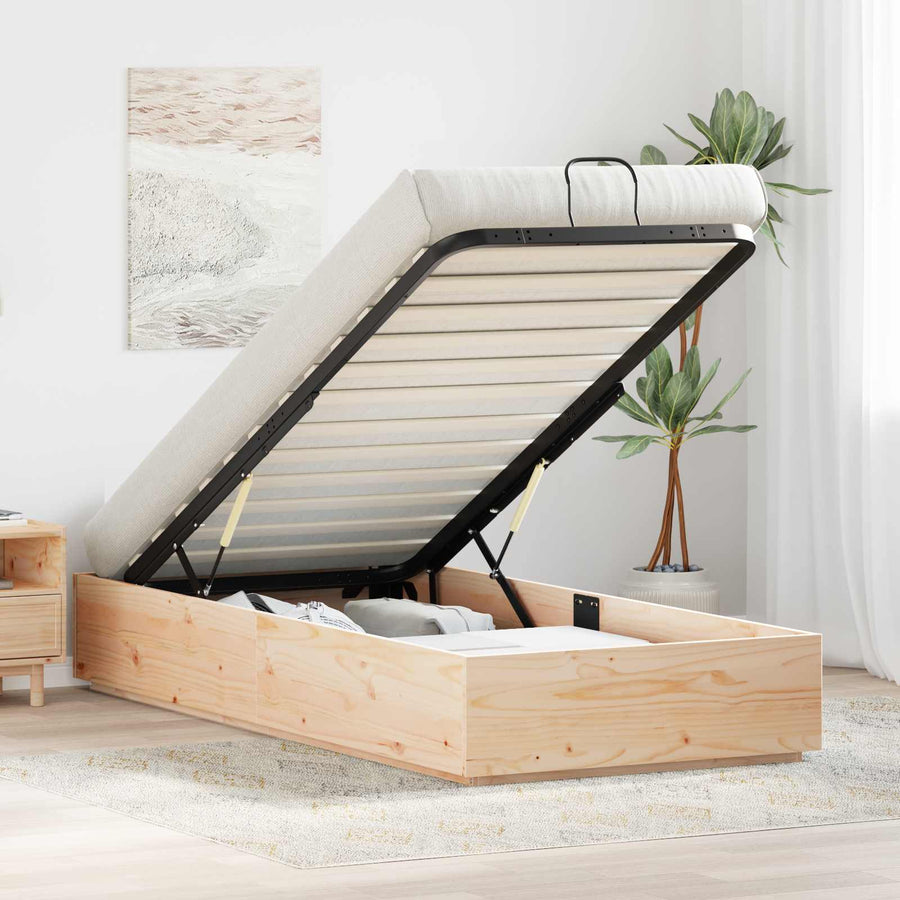 Ottoman Bedframe Naturel 80 x 200 cm Massief grenenhout