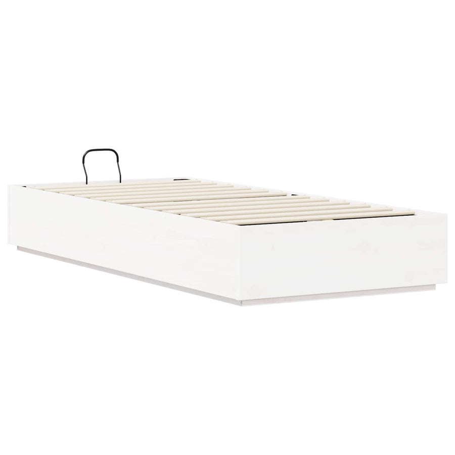 Ottoman Bedframe met opslag Wit 80 x 200 cm Massief grenenhout