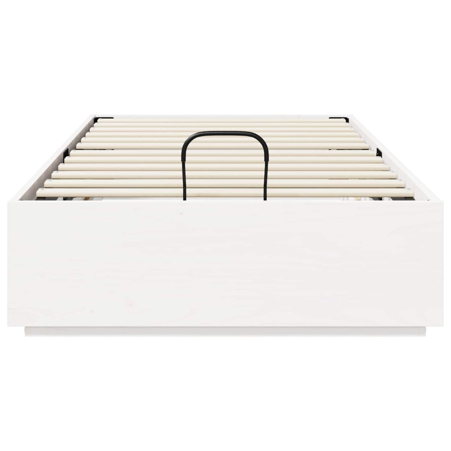 Ottoman Bedframe met opslag Wit 80 x 200 cm Massief grenenhout