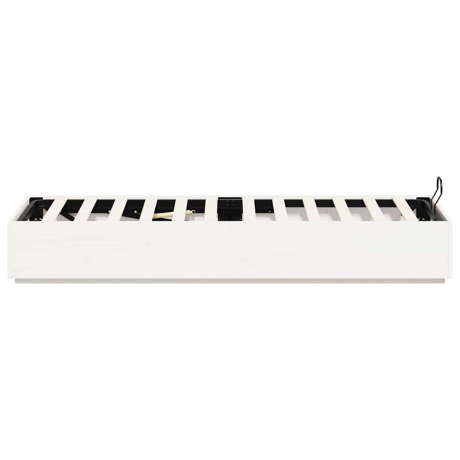 Ottoman Bedframe met opslag Wit 80 x 200 cm Massief grenenhout