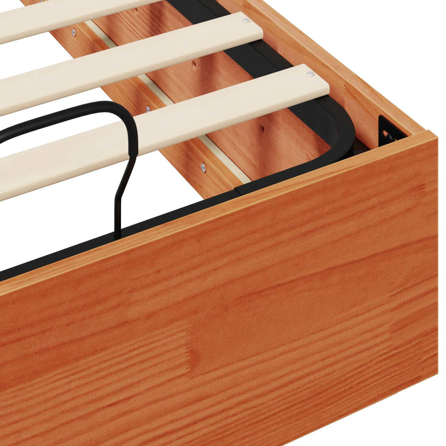 Ottoman Bedframe Waskleur Bruin 80 x 200 cm Massief grenenhout