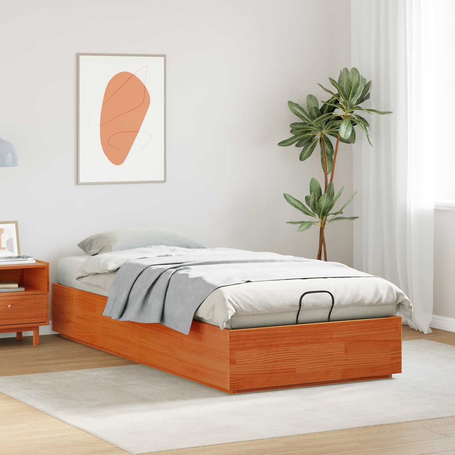 Ottoman Bedframe Waskleur Bruin 80 x 200 cm Massief grenenhout