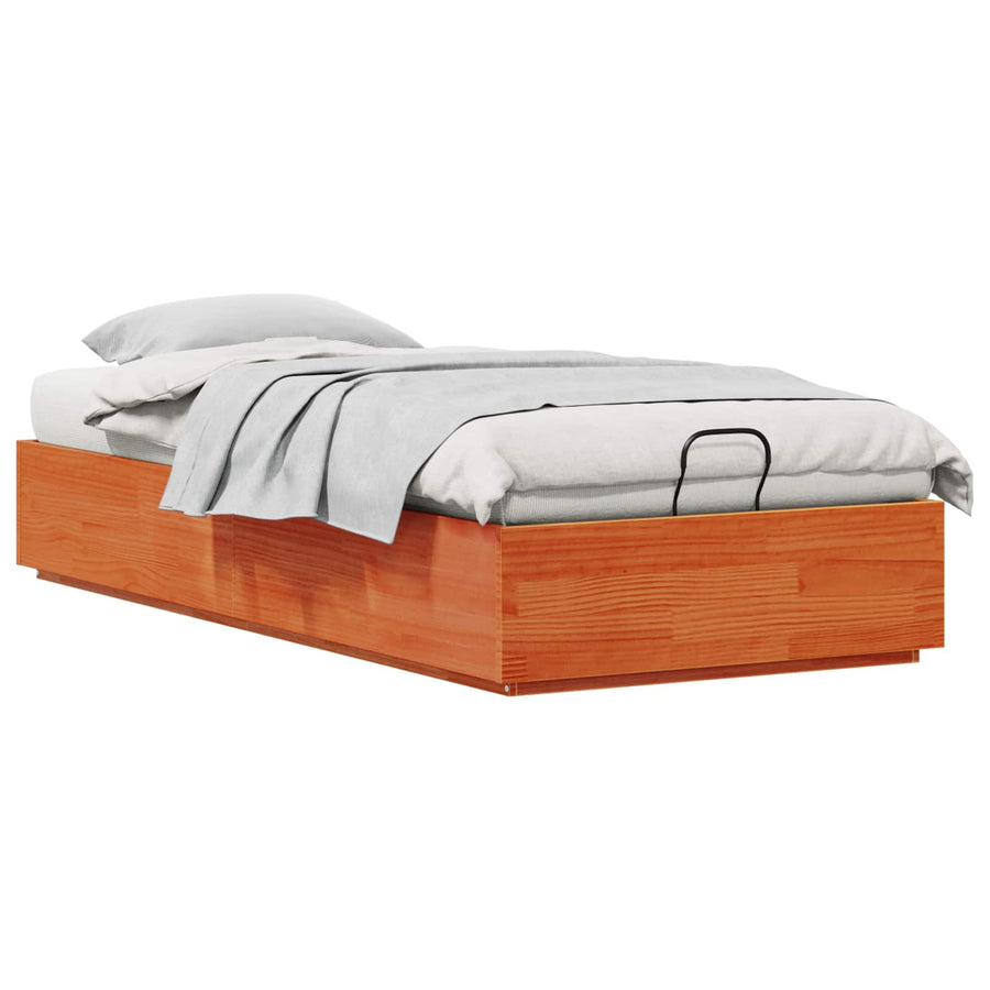 Ottoman Bedframe Waskleur Bruin 80 x 200 cm Massief grenenhout