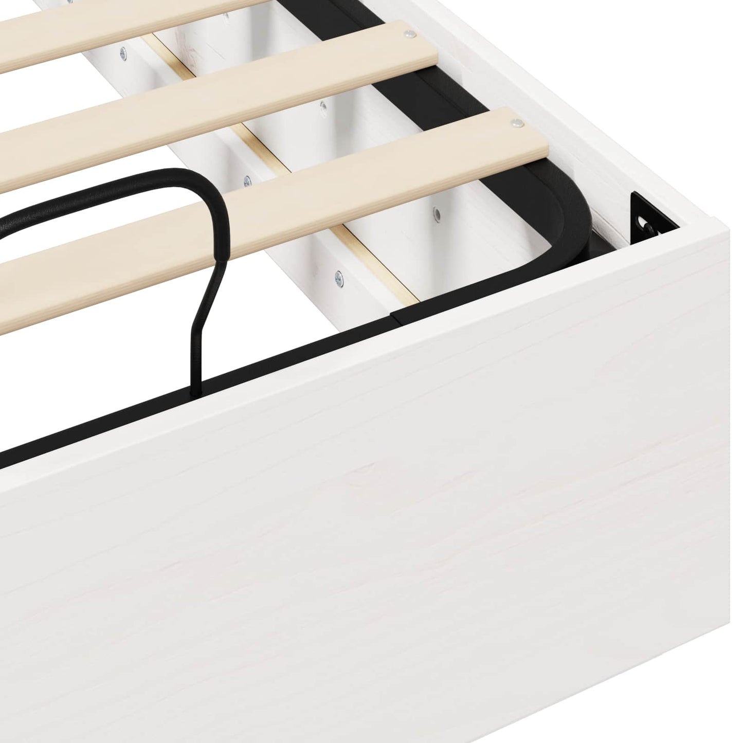 Ottoman Bedframe Wit 90 x 200 cm Massief grenenhout