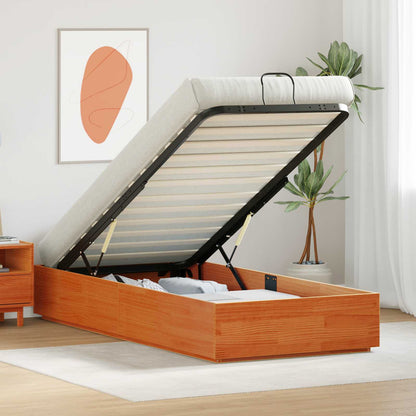 Ottoman Bedframe Wasbruin 90 x 200 cm Massief grenenhout