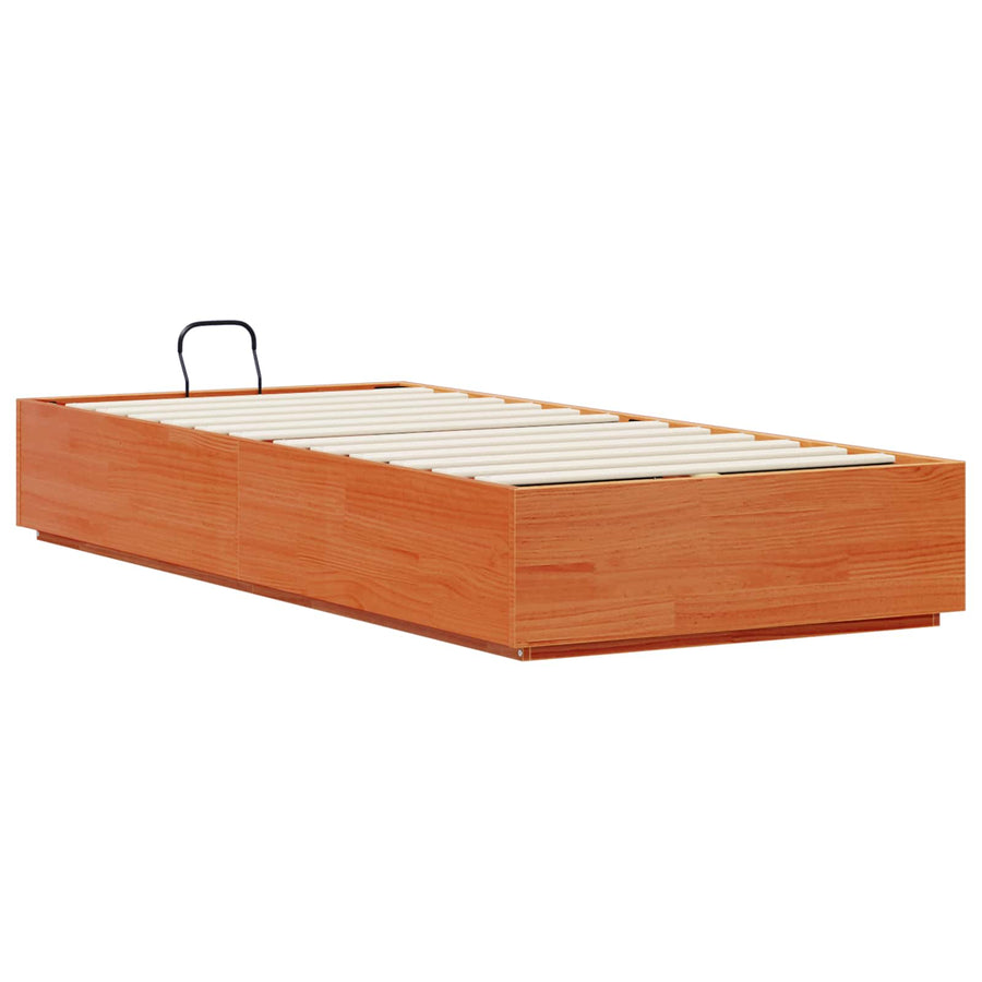 Ottoman Bedframe Wasbruin 90 x 200 cm Massief grenenhout