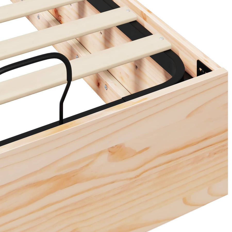 Ottoman Bedframe Naturel 100 x 200 cm Massief grenenhout