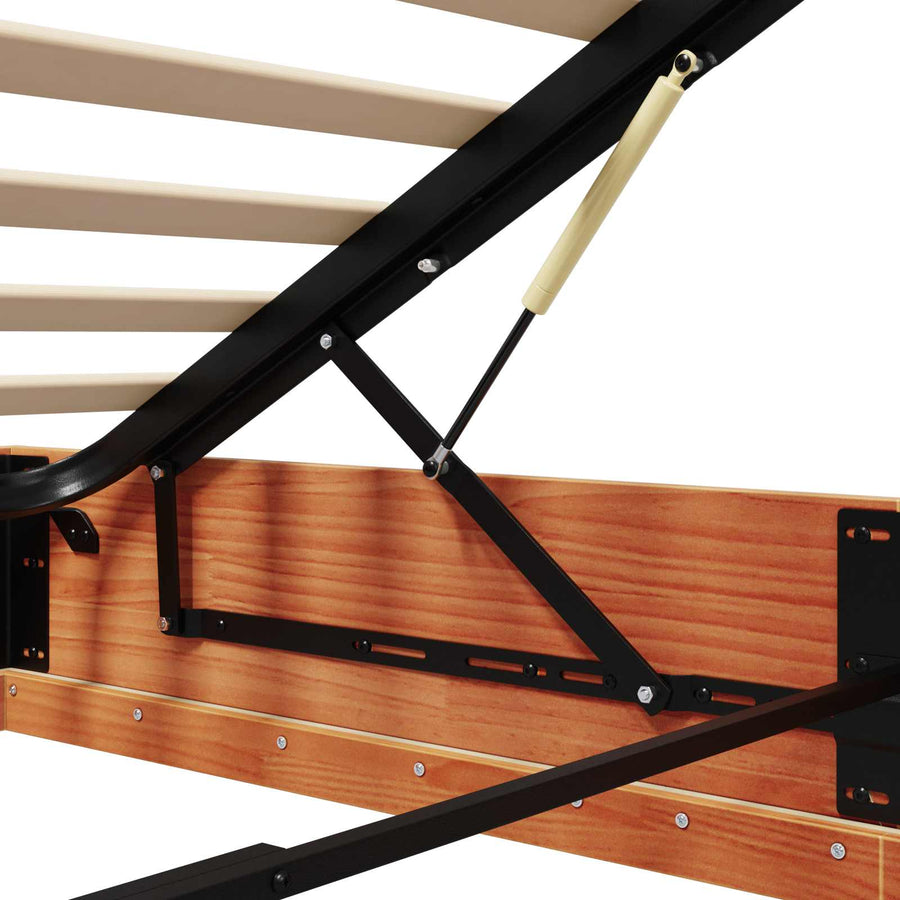 Ottoman Bedframe Wasbruin 135 x 190 cm Massief grenenhout