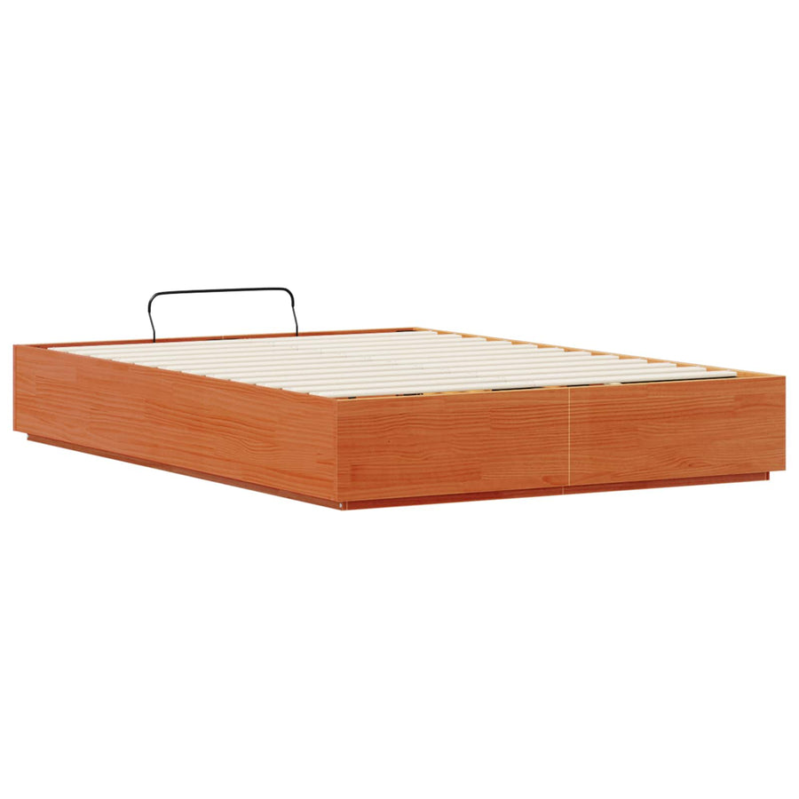 Ottoman Bedframe Wasbruin 135 x 190 cm Massief grenenhout