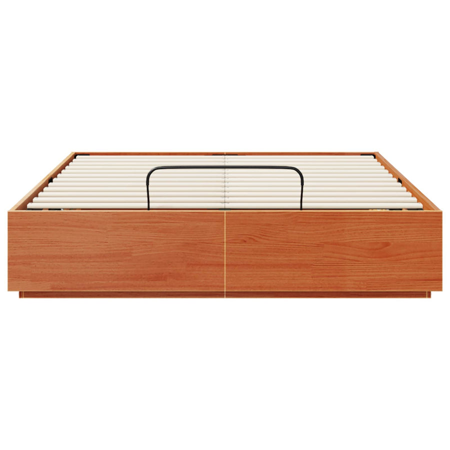 Ottoman Bedframe Wasbruin 135 x 190 cm Massief grenenhout